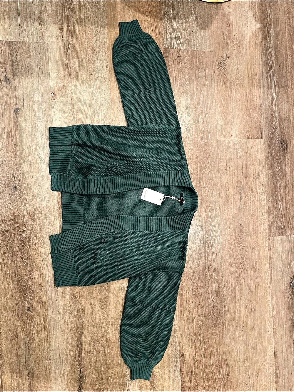 Quince 100% Organic Cotton Cropped Cardigan Green XL